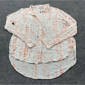 Calvin Klein Jeans Top Womens Medium M White Lightweight Button Up Comfort Light